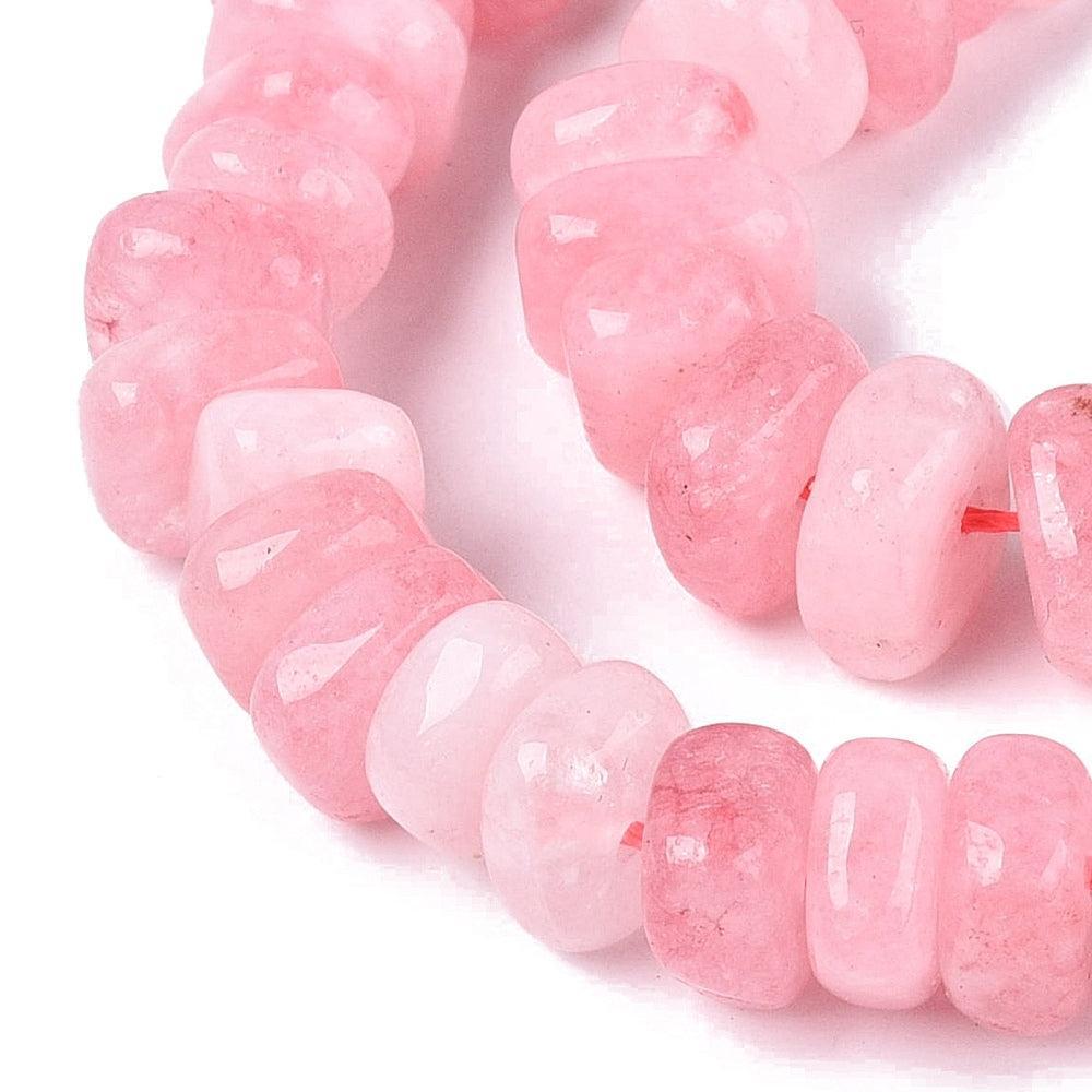 Edelsteen Kraal Kwarts Disc Roze 13x6mm - per stuk-Kralen-Kraaltjes van Renate