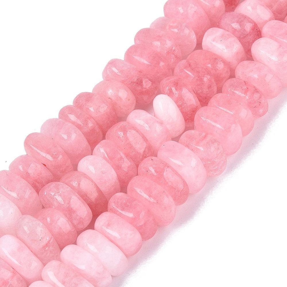 Edelsteen Kraal Kwarts Disc Roze 13x6mm - per stuk-Kralen-Kraaltjes van Renate