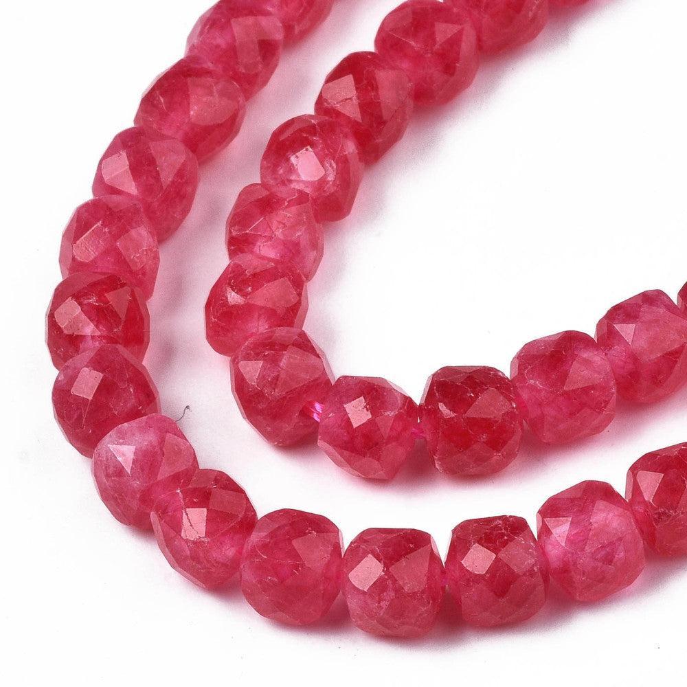 Edelsteen Kraal Kwarts Kubus Cerise 6mm - per stuk-Kralen-Kraaltjes van Renate