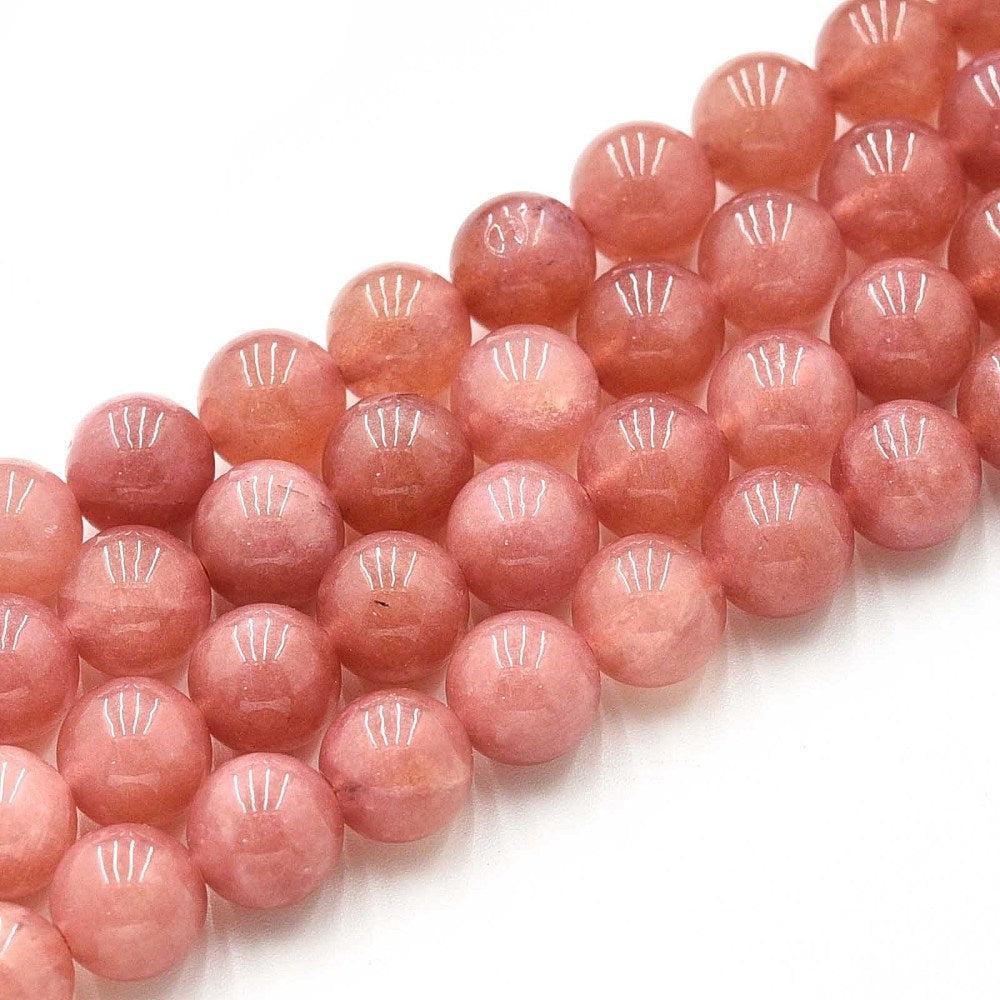Edelsteen Kraal Kwarts Rond Oud Roze 8mm - per stuk-Kralen-Kraaltjes van Renate