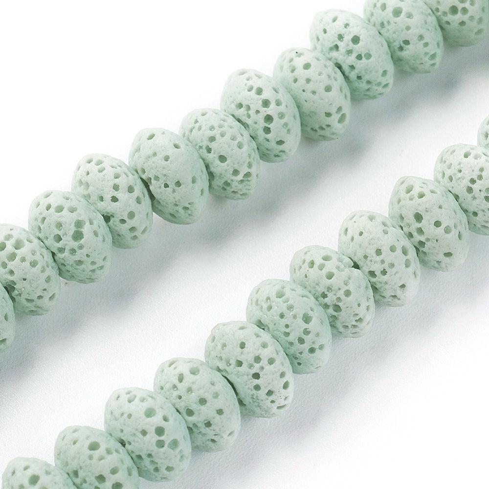 Edelsteen Kraal Lava Rondel Aquamarijn 9x5.5mm - per stuk-Kralen-Kraaltjes van Renate