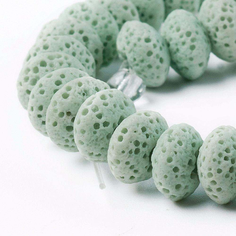 Edelsteen Kraal Lava Rondel Aquamarijn 9x5.5mm - per stuk-Kralen-Kraaltjes van Renate
