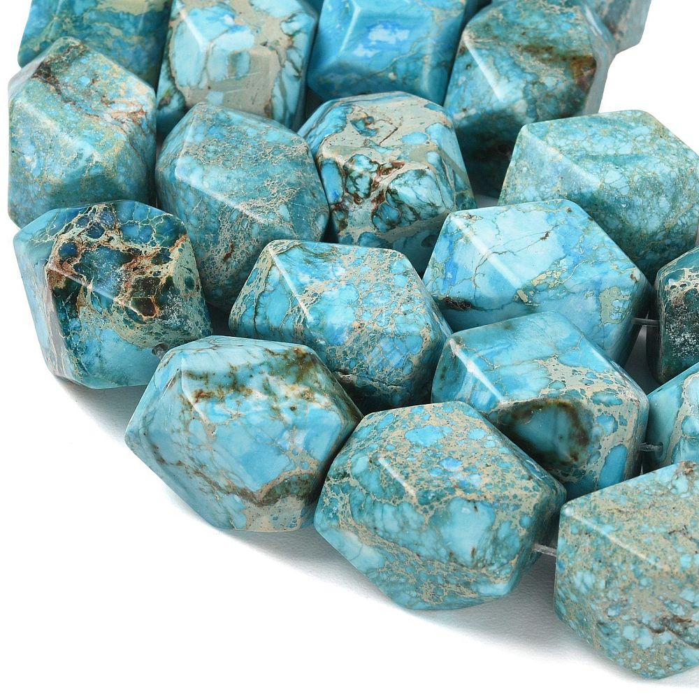 Edelsteen Kraal Magnesiet Facet Turquoise 21mm - per stuk-Kralen-Kraaltjes van Renate