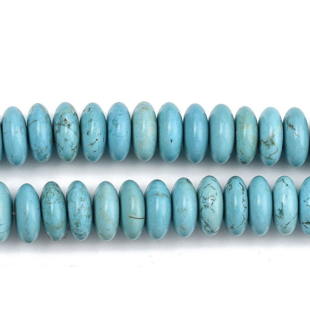 Edelsteen Kraal Magnesiet Rondel Turquoise 16x7mm - per stuk-Kralen-Kraaltjes van Renate