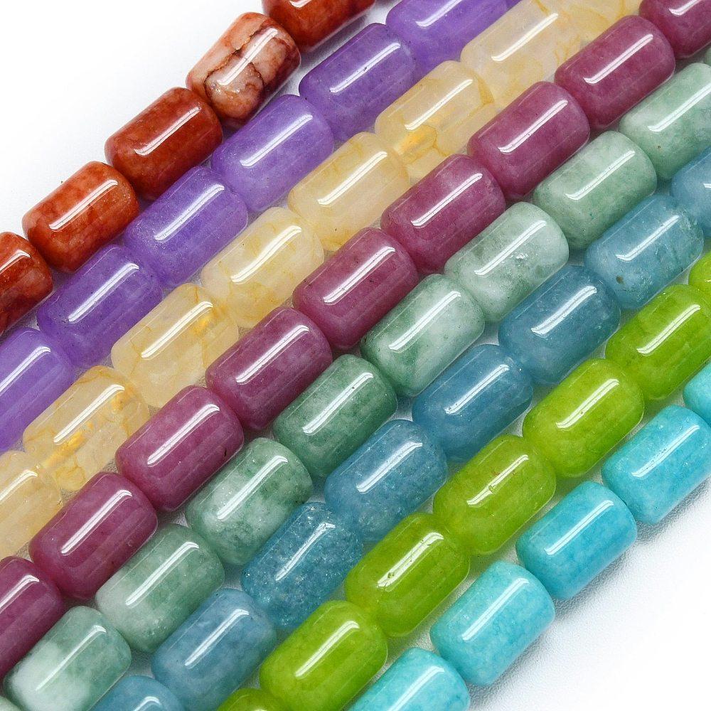 Edelsteen Kraal Malaysia Jade Tube Multicolor 12mm - per stuk-Kralen-Kraaltjes van Renate
