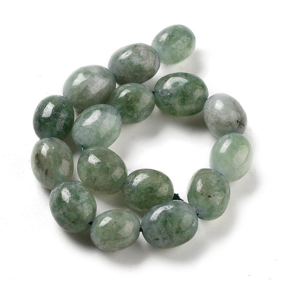 Edelsteen Kraal Maleisische Jade Ovaal Aqua 11mm - per stuk-Kralen-Kraaltjes van Renate