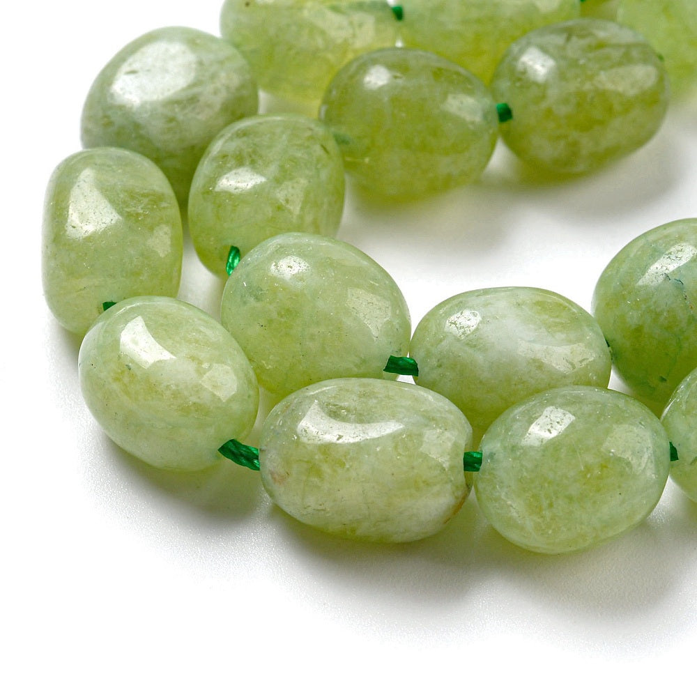 Edelsteen Kraal Maleisische Jade Ovaal Limoengroen 11-13mm - per stuk-Kralen-Kraaltjes van Renate