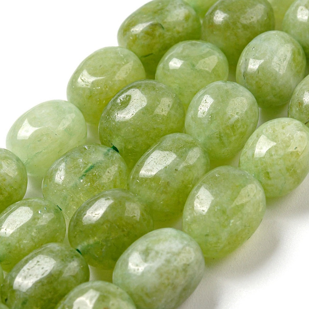 Edelsteen Kraal Maleisische Jade Ovaal Limoengroen 11-13mm - per stuk-Kralen-Kraaltjes van Renate