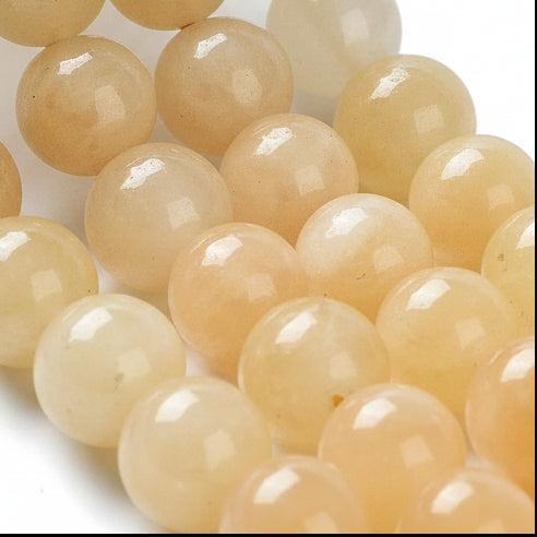 Edelsteen Kraal Maleisische Jade Rond Golden 8mm - per stuk-Kralen-Kraaltjes van Renate