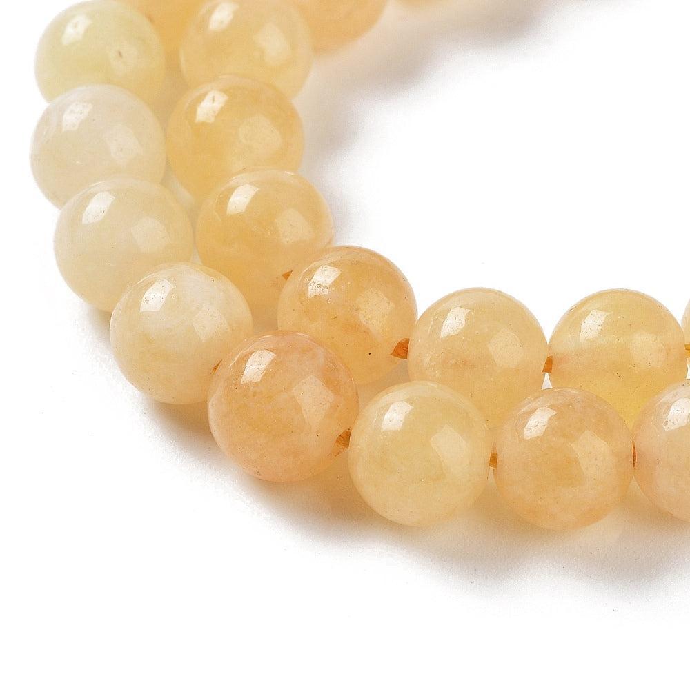 Edelsteen Kraal Maleisische Jade Rond Golden 8mm - per stuk-Kralen-Kraaltjes van Renate