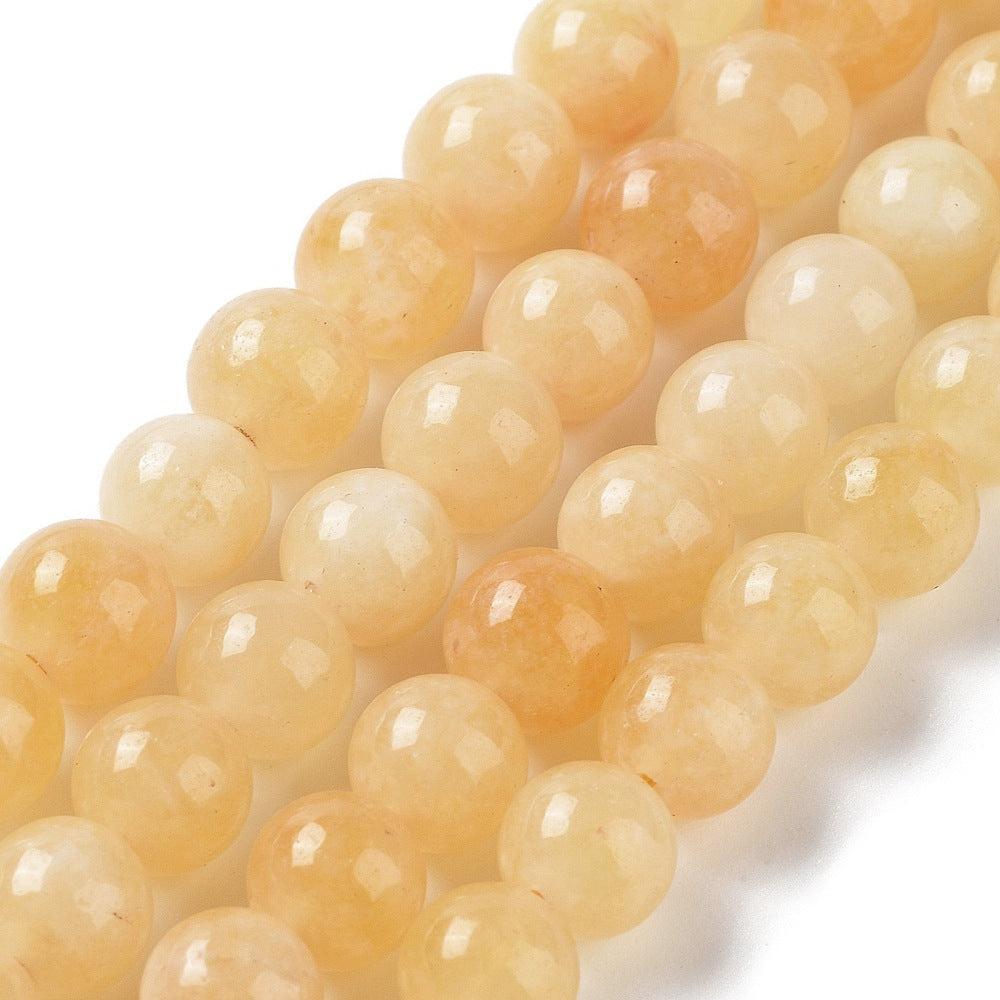 Edelsteen Kraal Maleisische Jade Rond Golden 8mm - per stuk-Kralen-Kraaltjes van Renate
