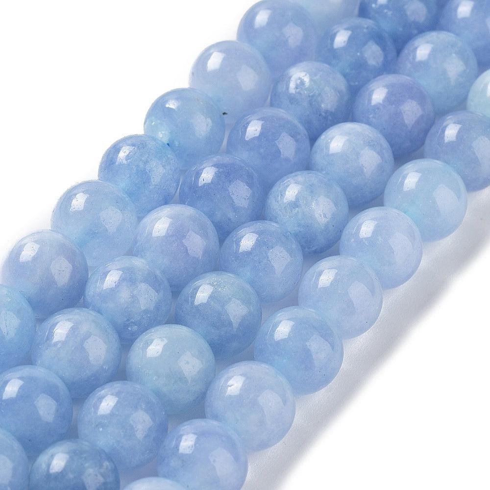 Edelsteen Kraal Maleisische Jade Rond Korenbloem Blauw 10mm - per stuk-Kralen-Kraaltjes van Renate