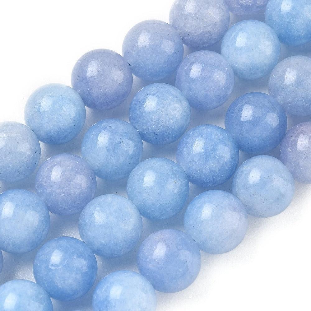 Edelsteen Kraal Maleisische Jade Rond Lichtblauw 12mm - per stuk-Kralen-Kraaltjes van Renate
