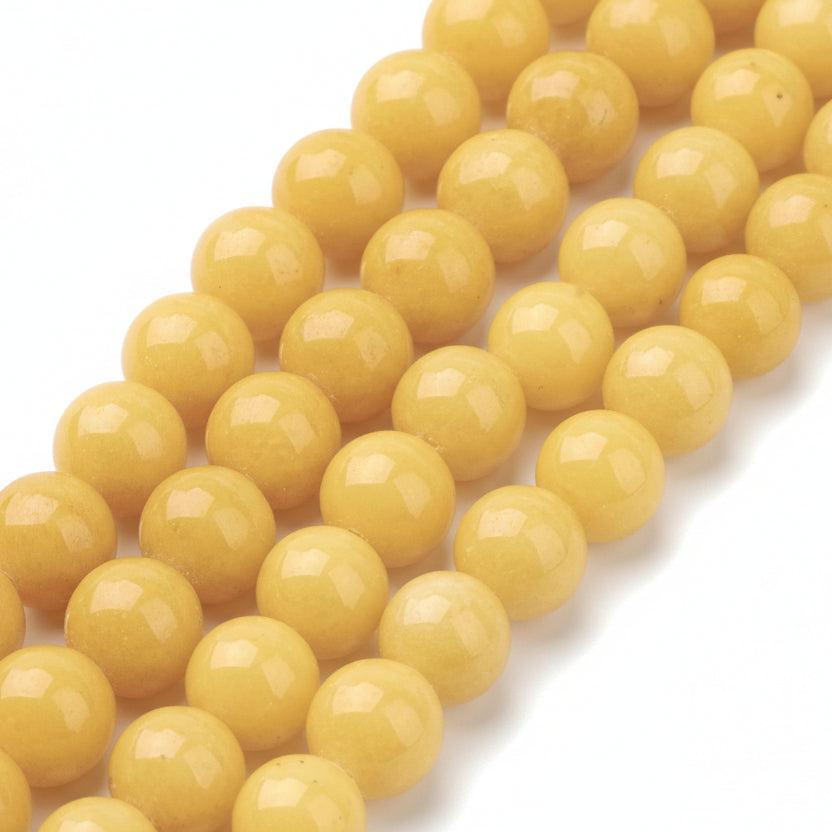 Edelsteen Kraal Mashan Jade Rond Geel 8mm - per stuk-Kralen-Kraaltjes van Renate