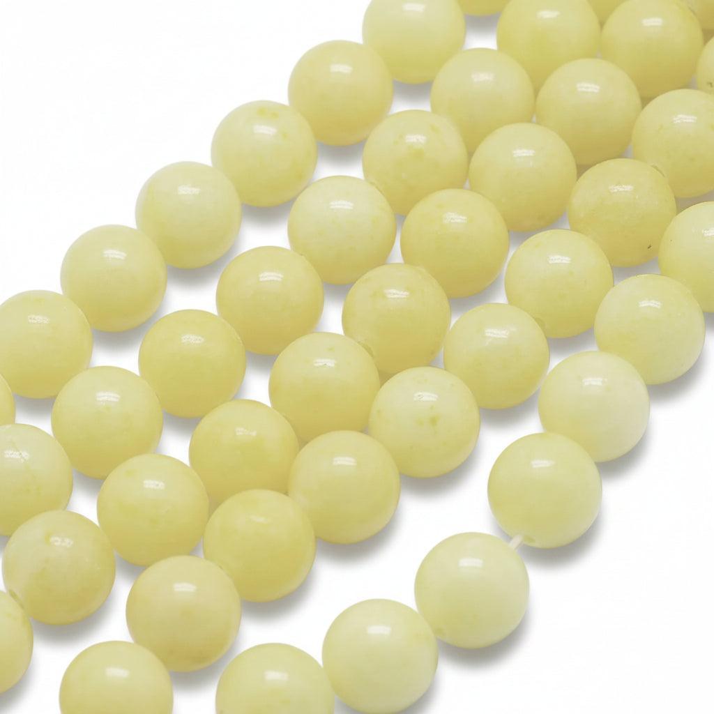 Edelsteen Kraal Mashan Jade Rond Geel Lichtgeel 8mm - per stuk-Kralen-Kraaltjes van Renate