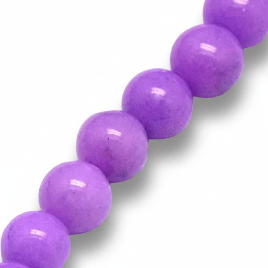 Edelsteen Kraal Mashan Jade Rond Paars Lila 8mm - per stuk-Kralen-Kraaltjes van Renate