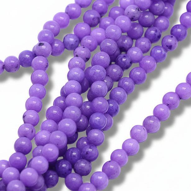Edelsteen Kraal Mashan Jade Rond Paars Lila 8mm - per stuk-Kralen-Kraaltjes van Renate