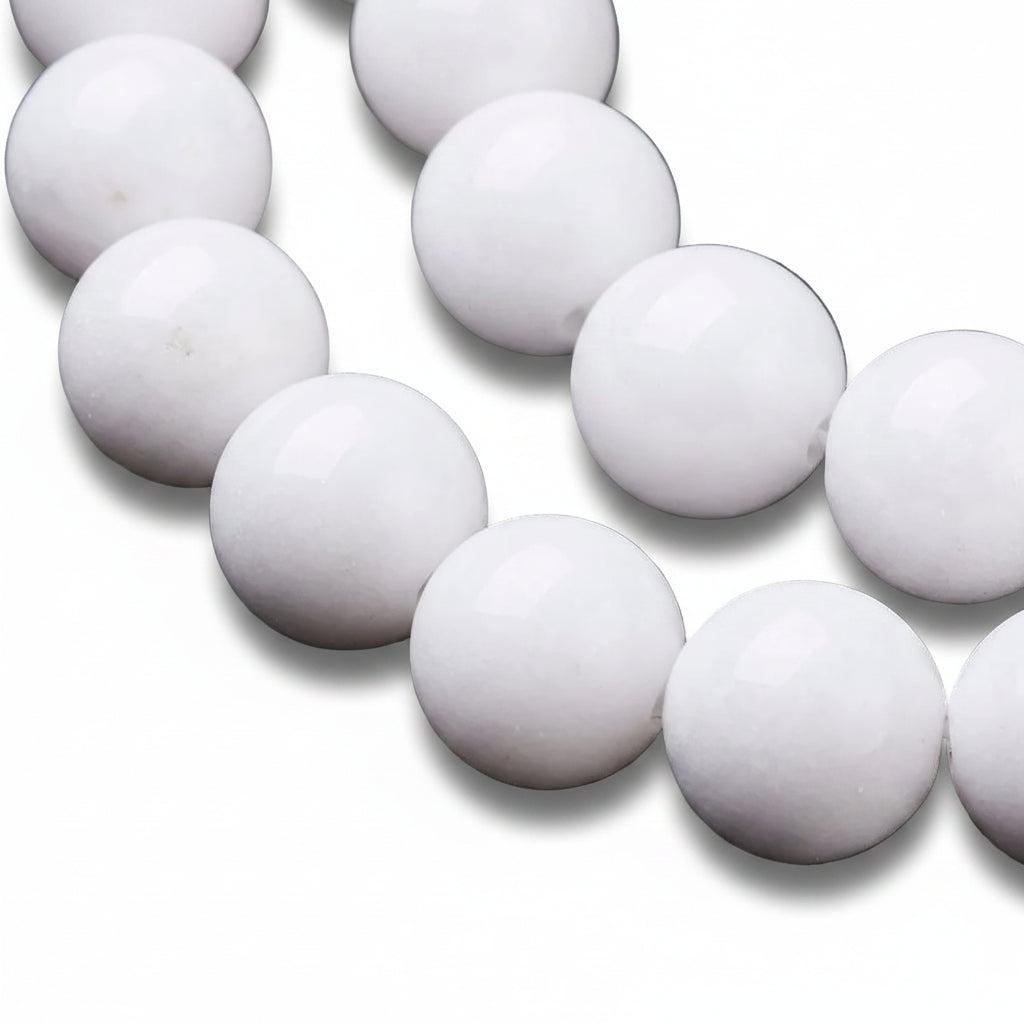 Edelsteen Kraal Mashan Jade Rond Wit 8mm - per stuk-Kralen-Kraaltjes van Renate