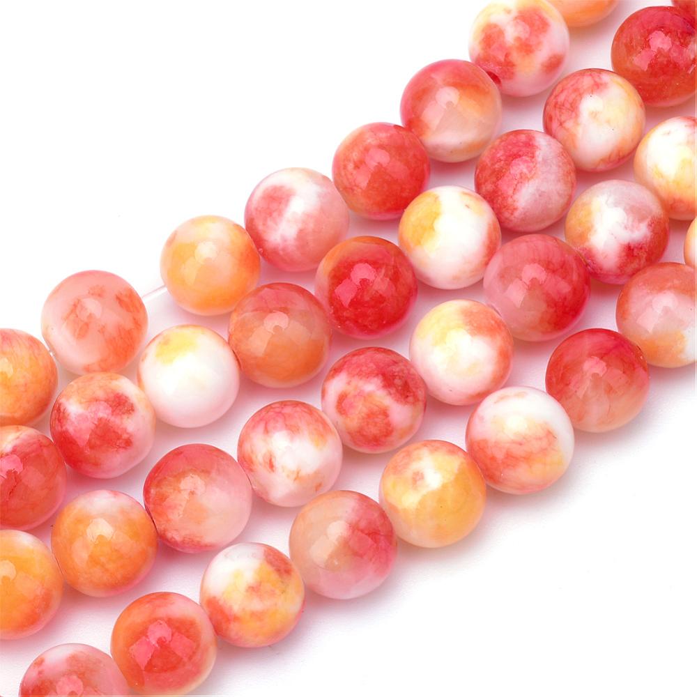 Edelsteen Kraal Perzische Jade Rond Donker Oranje 6mm - 15 stuks-Kralen-Kraaltjes van Renate
