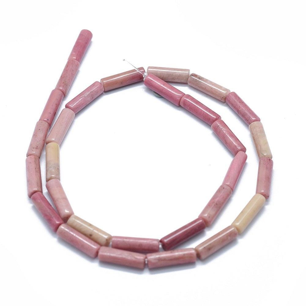 Edelsteen Kraal Rhodoniet Tube Roze 13mm - per stuk-Kralen-Kraaltjes van Renate
