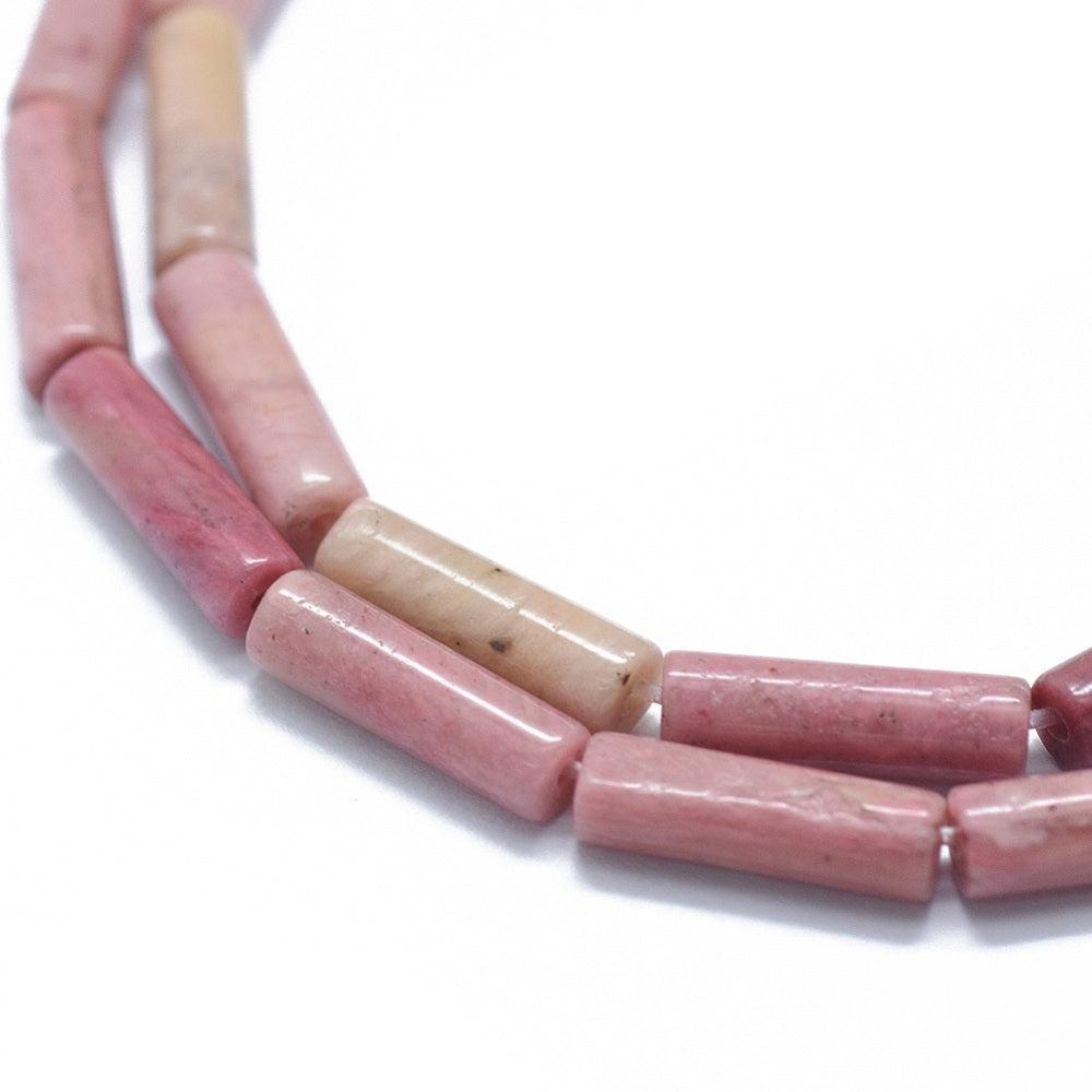 Edelsteen Kraal Rhodoniet Tube Roze 13mm - per stuk-Kralen-Kraaltjes van Renate