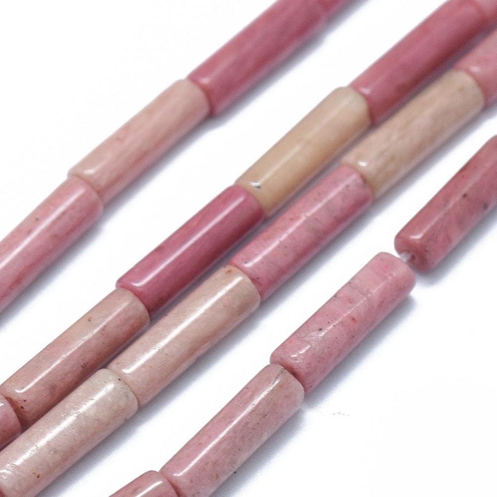 Edelsteen Kraal Rhodoniet Tube Roze 13mm - per stuk-Kralen-Kraaltjes van Renate