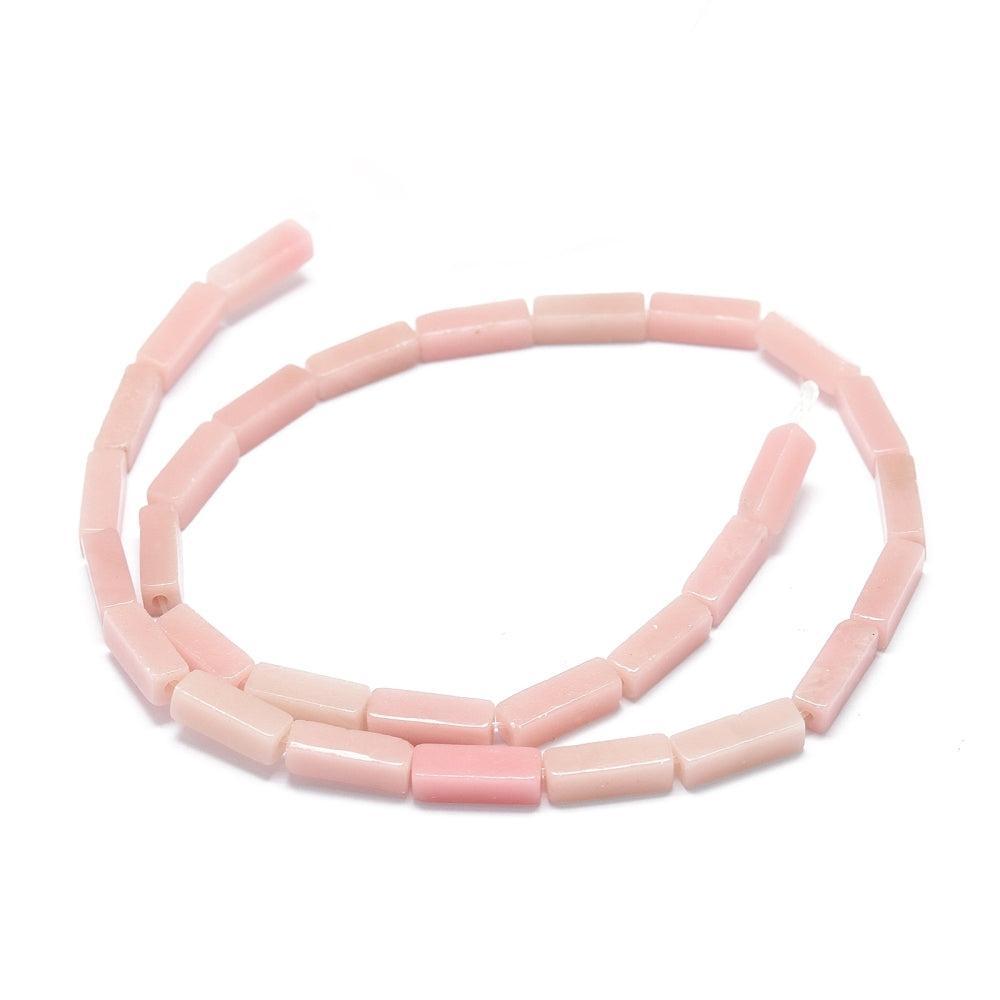 Edelsteen Kraal Roze Opaal Tube Vierkant Roze 13mm - per stuk-Kralen-Kraaltjes van Renate