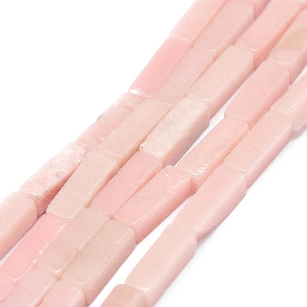 Edelsteen Kraal Roze Opaal Tube Vierkant Roze 13mm - per stuk-Kralen-Kraaltjes van Renate