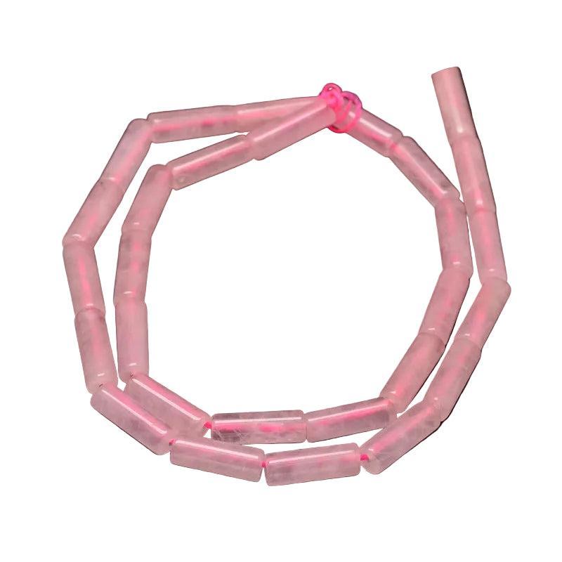Edelsteen Kraal Rozenkwarts Tube Roze 14mm - per stuk-Kralen-Kraaltjes van Renate