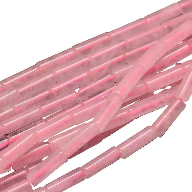 Edelsteen Kraal Rozenkwarts Tube Roze 14mm - per stuk-Kralen-Kraaltjes van Renate