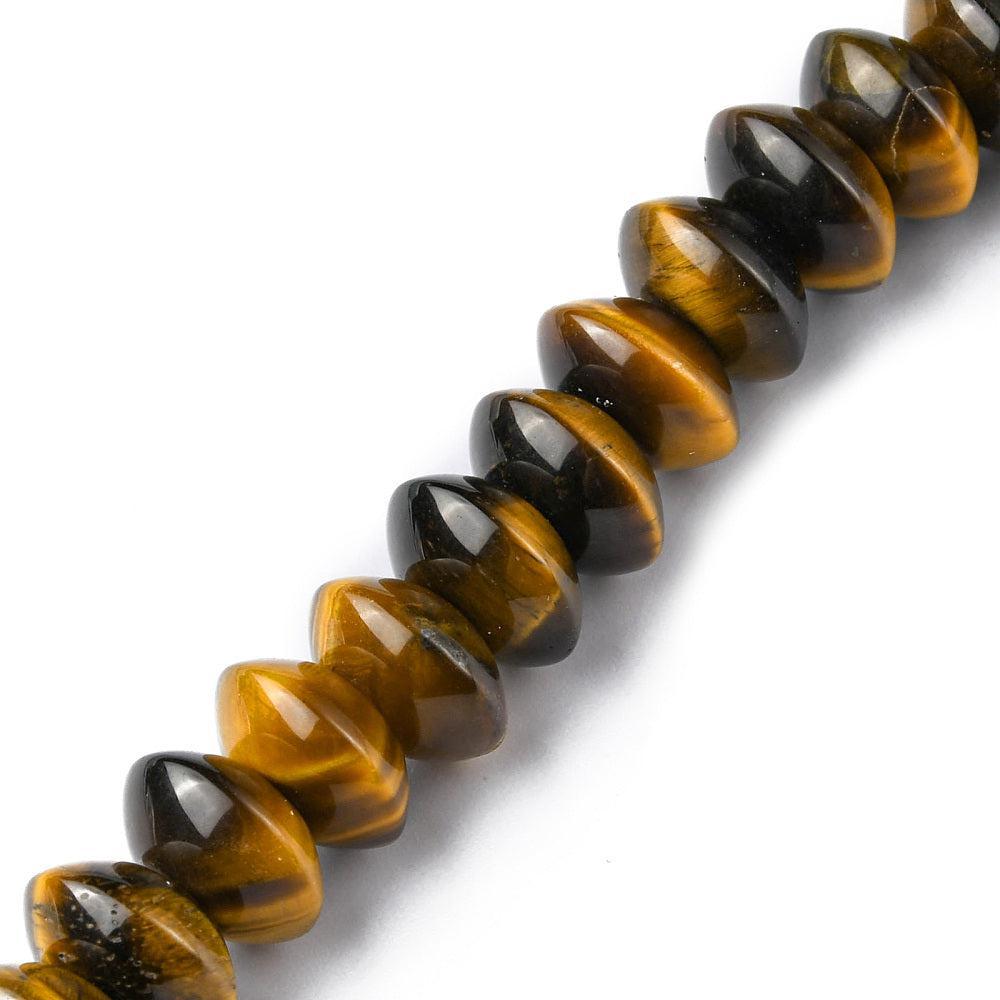 Edelsteen Kraal Tijgeroog Disc Bruin 12x5.5mm - per stuk-Kralen-Kraaltjes van Renate