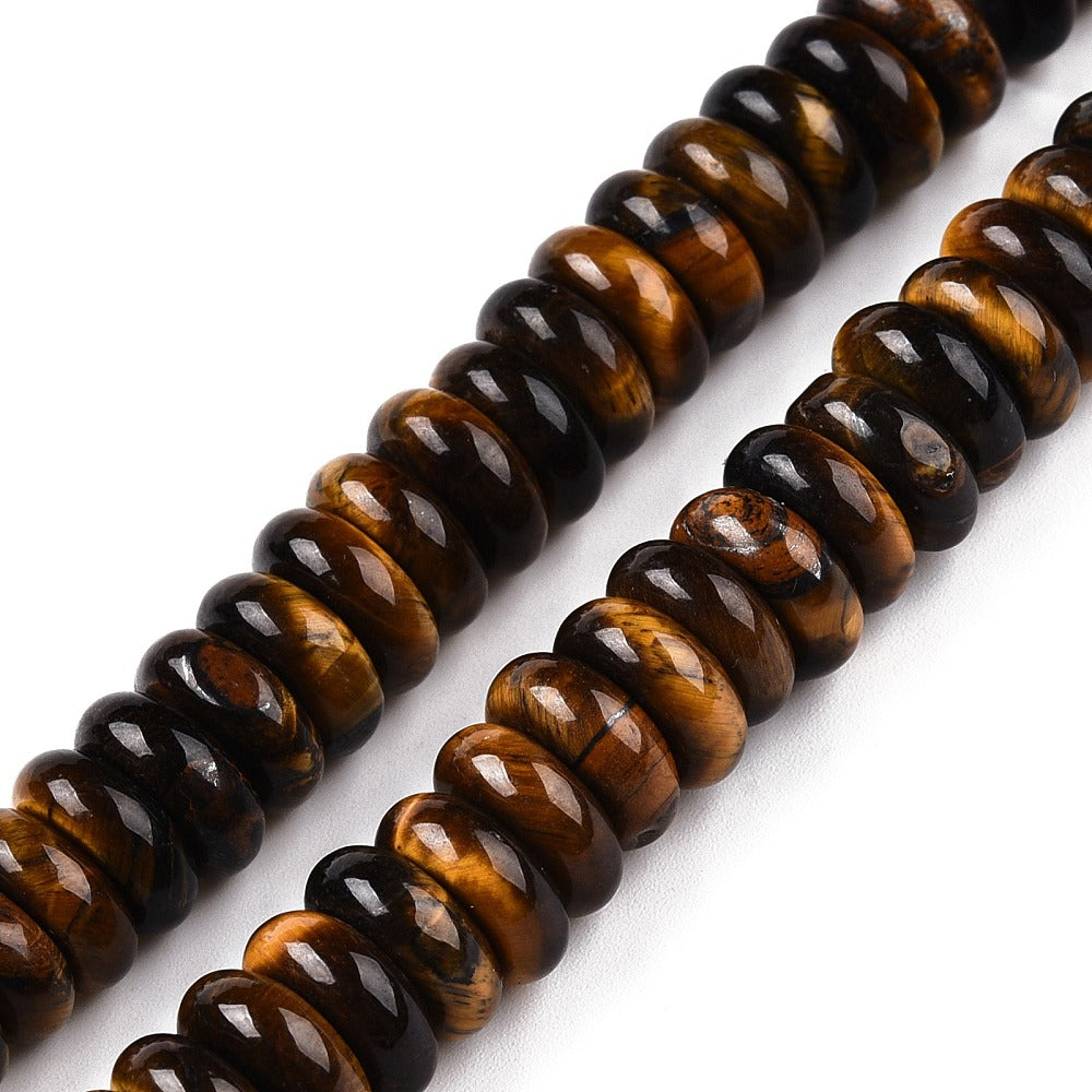 Edelsteen Kraal Tijgeroog Rondel Bruin 10x4mm - per stuk-Kralen-Kraaltjes van Renate