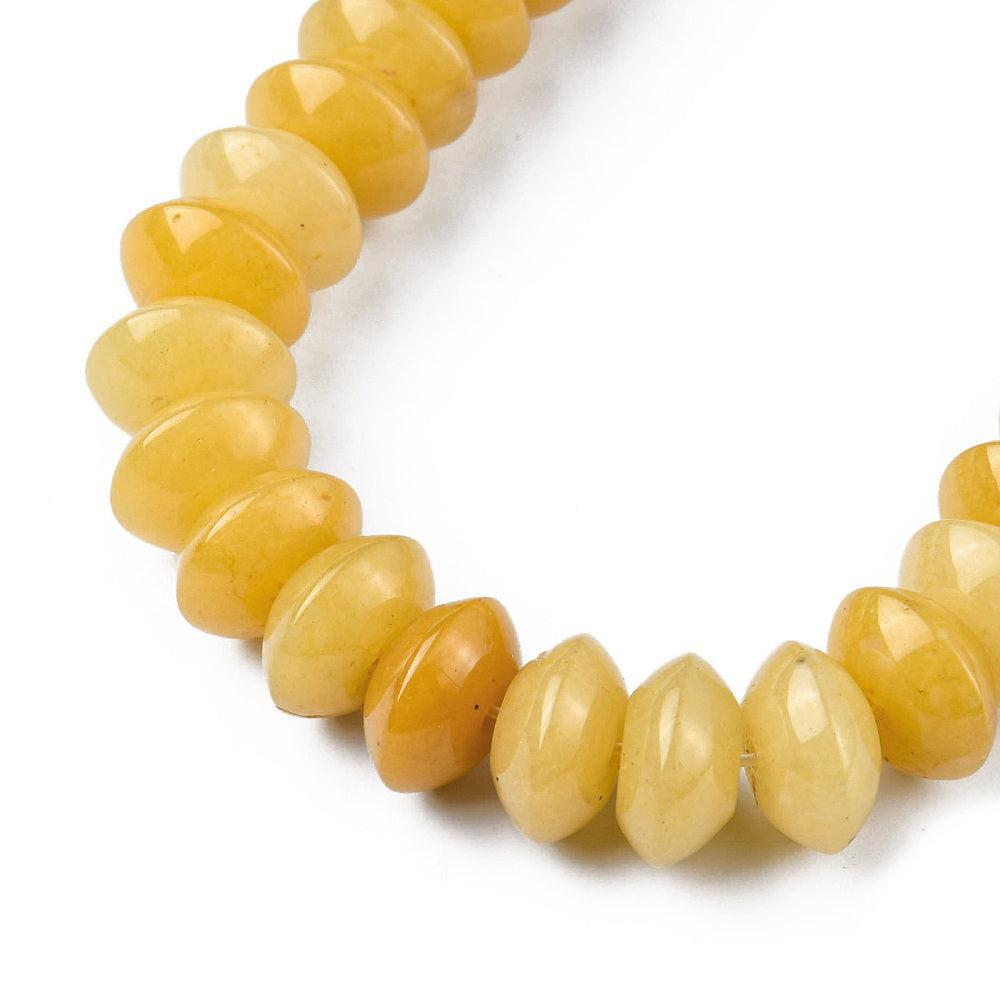 Edelsteen Kraal Topaas Jade Disc Geel 12x5.5mm - per stuk-Kralen-Kraaltjes van Renate