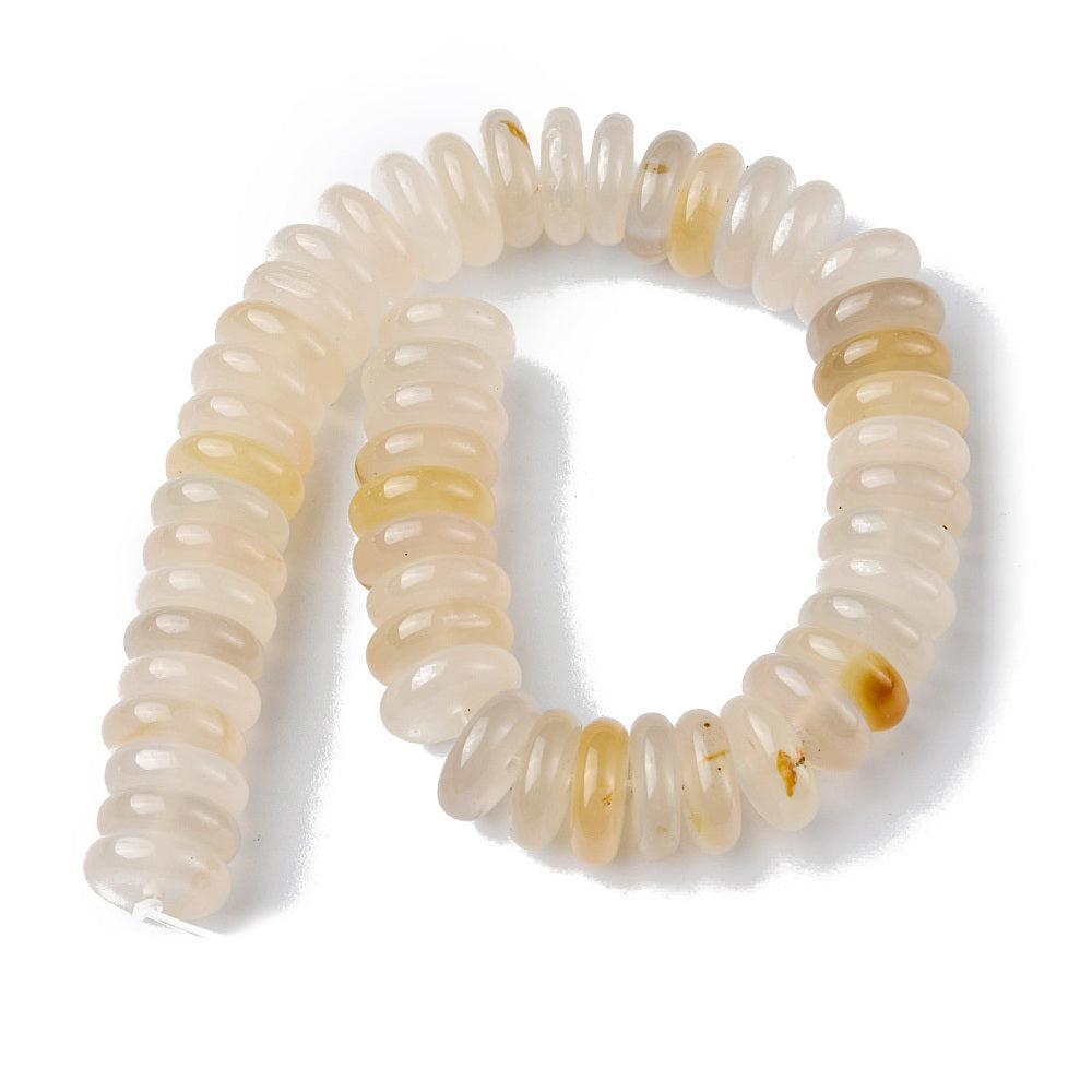 Edelsteen Kralen Witte Agaat Disc Wit 12x4mm - per stuk-Kralen-Kraaltjes van Renate