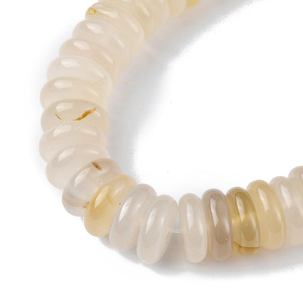 Edelsteen Kralen Witte Agaat Disc Wit 12x4mm - per stuk-Kralen-Kraaltjes van Renate