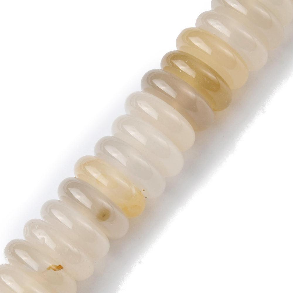 Edelsteen Kralen Witte Agaat Disc Wit 12x4mm - per stuk-Kralen-Kraaltjes van Renate