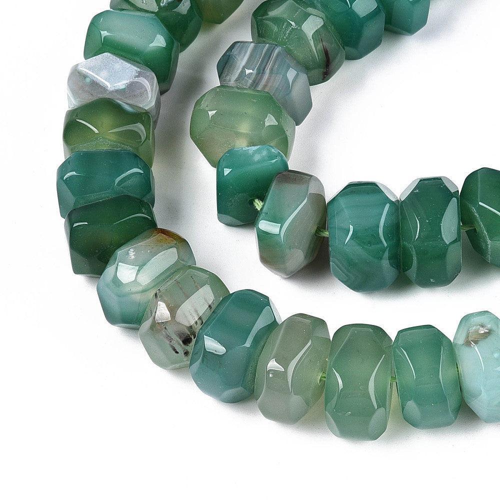 Edelsteen Kralen Agaat Facet Rondel Zeegroen 18x10mm - per stuk-Kralen-Kraaltjes van Renate