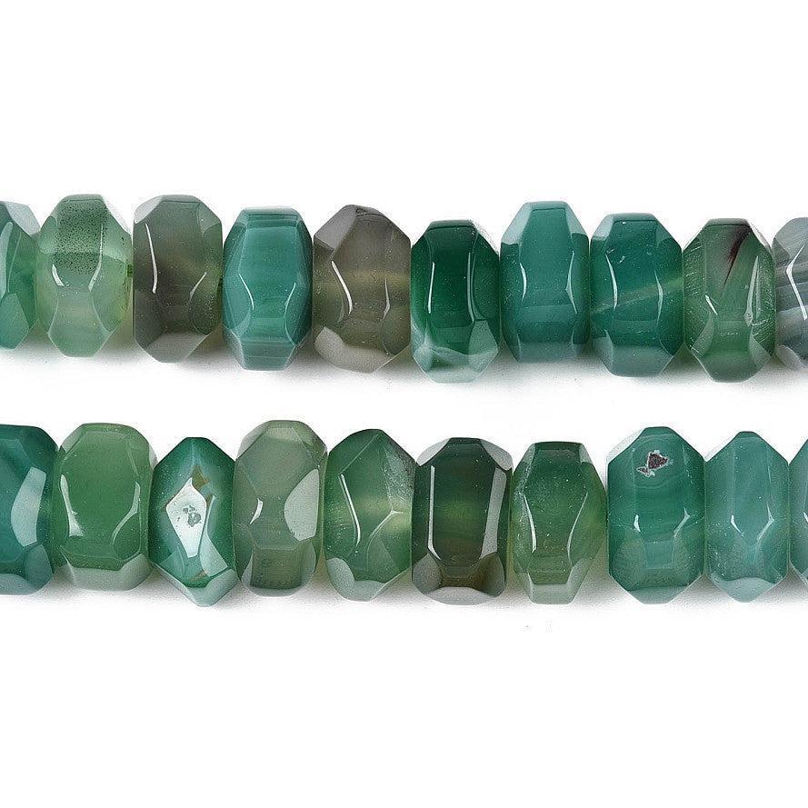 Edelsteen Kralen Agaat Facet Rondel Zeegroen 18x10mm - per stuk-Kralen-Kraaltjes van Renate