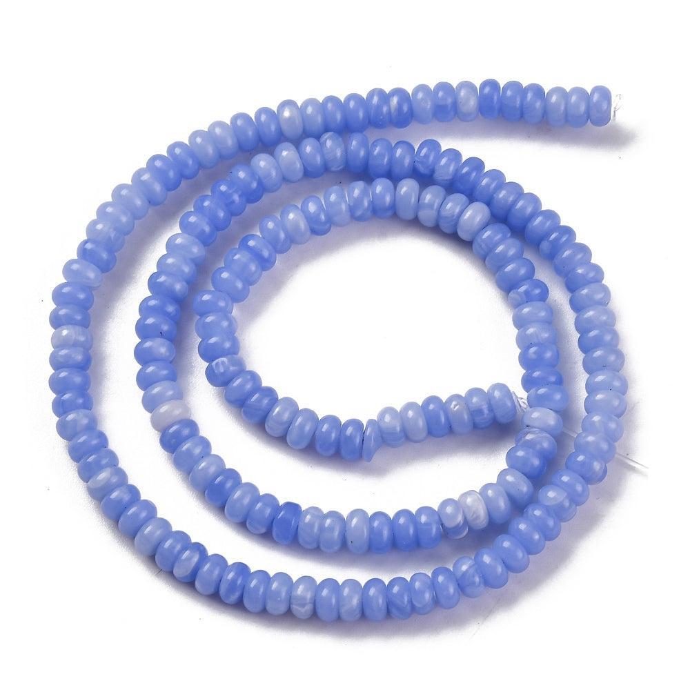 Edelsteen Kralen Agaat Rondel Blauw 4.5x2.5mm - 25 stuks-Kralen-Kraaltjes van Renate