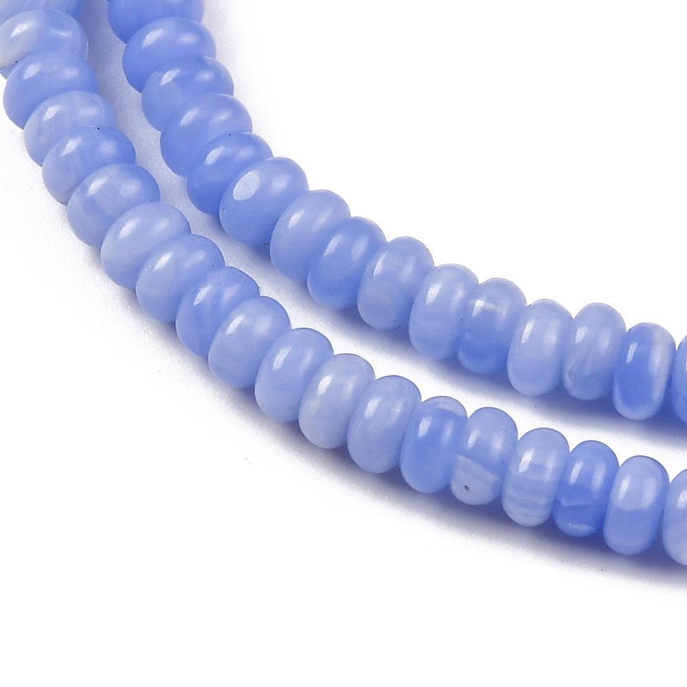 Edelsteen Kralen Agaat Rondel Blauw 4.5x2.5mm - 25 stuks-Kralen-Kraaltjes van Renate