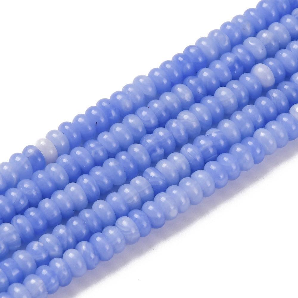 Edelsteen Kralen Agaat Rondel Blauw 4.5x2.5mm - 25 stuks-Kralen-Kraaltjes van Renate