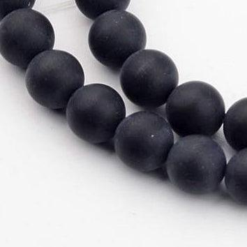 Edelsteen Kralen Zwarte Agaat Rond Zwart 4mm - 20 stuks-Kralen-Kraaltjes van Renate