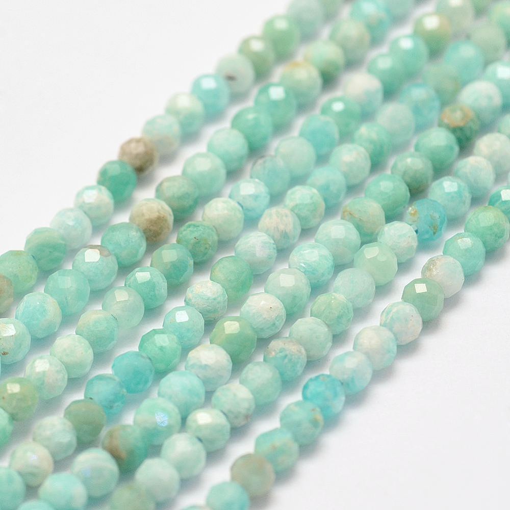 Edelsteen Kralen Amazoniet Rond Turquoise 3mm - 20 stuks-Kralen-Kraaltjes van Renate