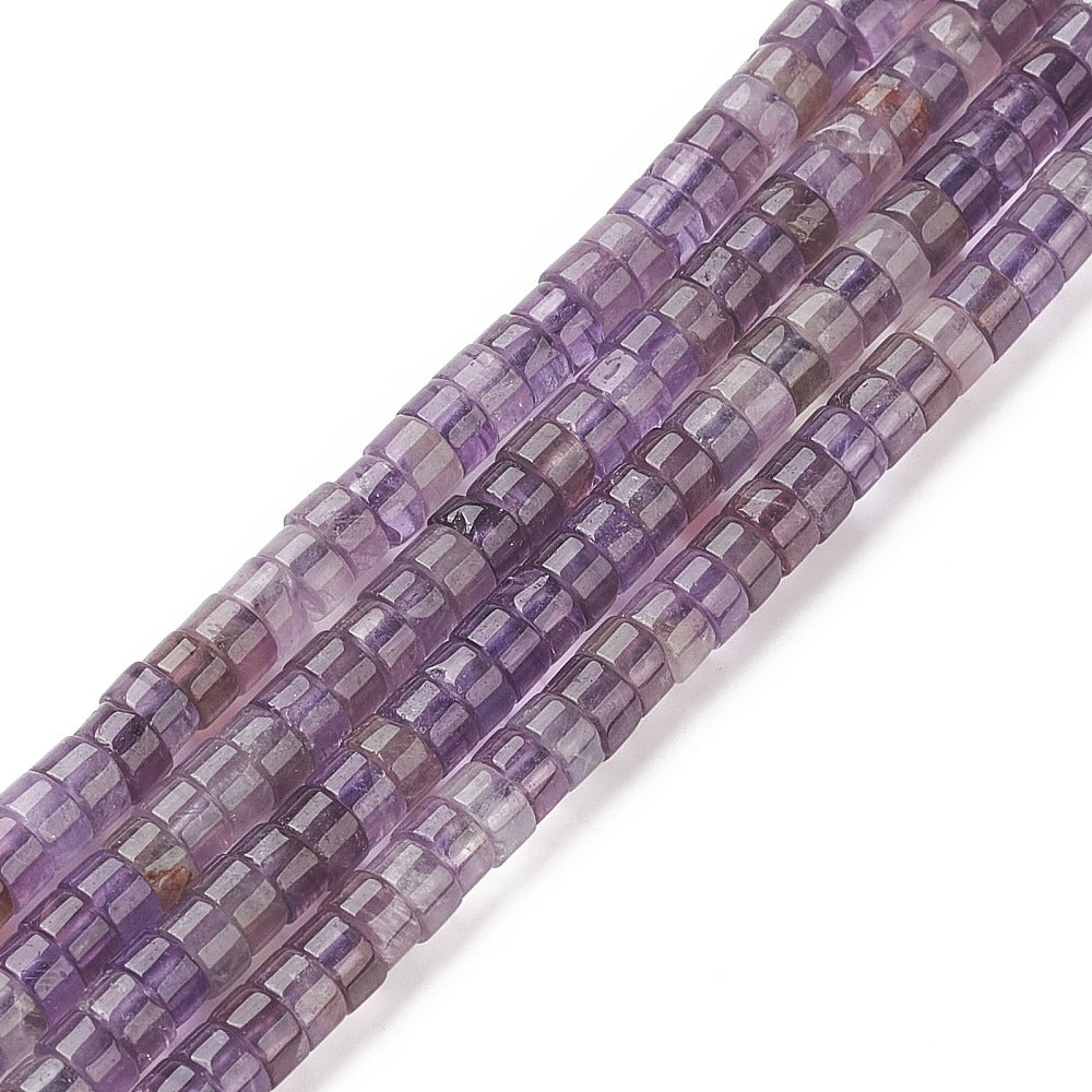 Edelsteen Kralen Amethist Heishi Disc Paars 4mm - per 10 stuks-Kralen-Kraaltjes van Renate