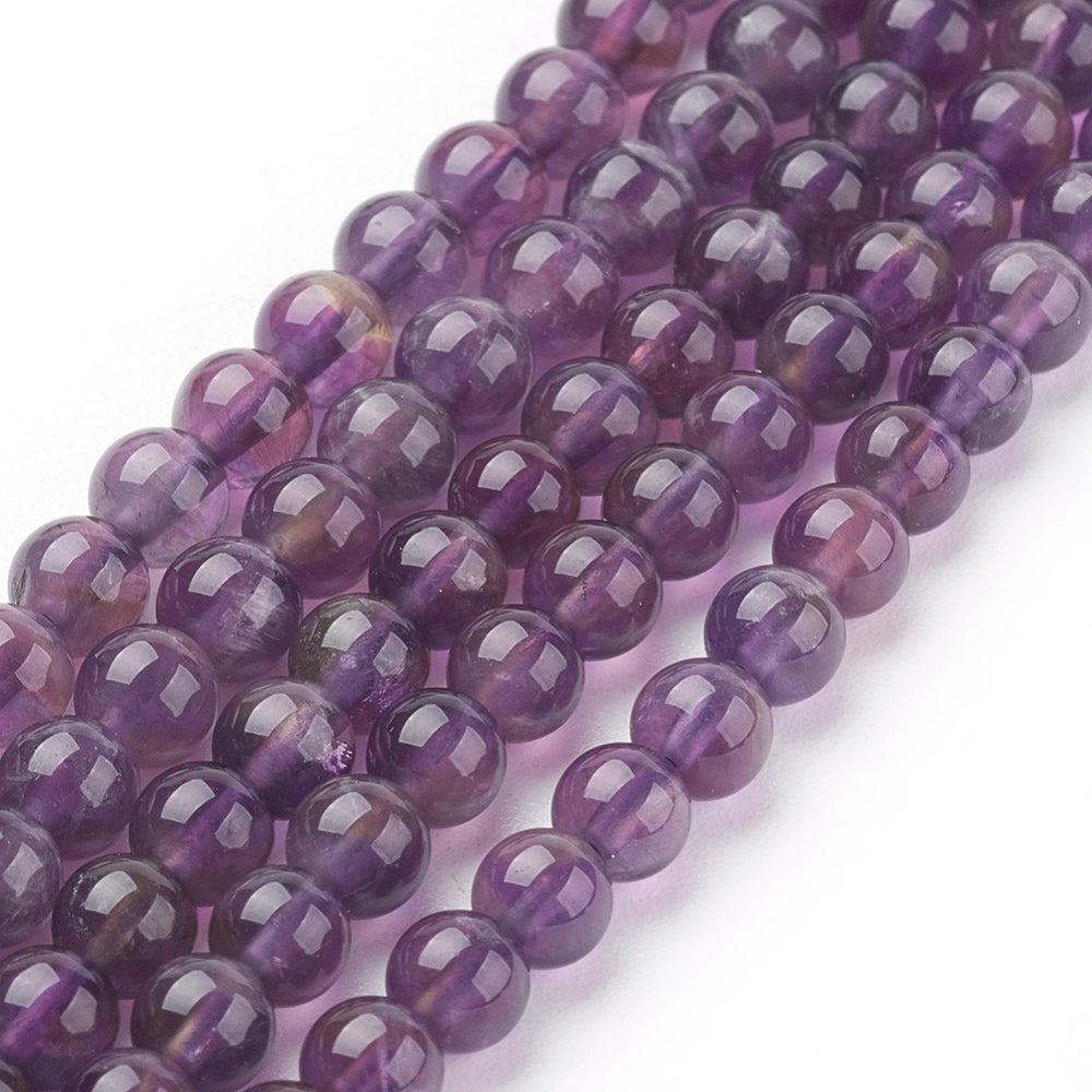 Edelsteen Kralen Amethist Rond Paars 4mm - 20 stuks-Kralen-Kraaltjes van Renate