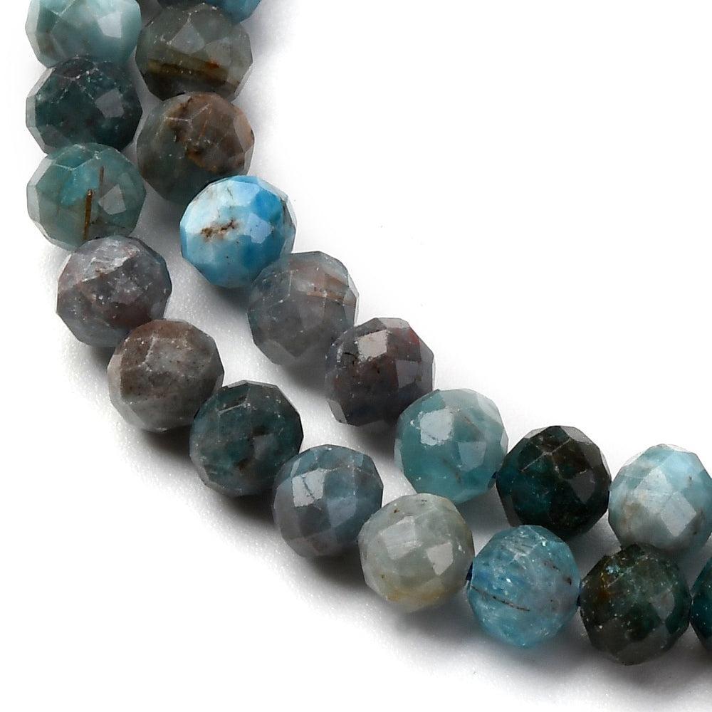 Edelsteen Rond Apatite Blauw Groen 4mm - per zakje (20 stuks)-Kraaltjes van Renate