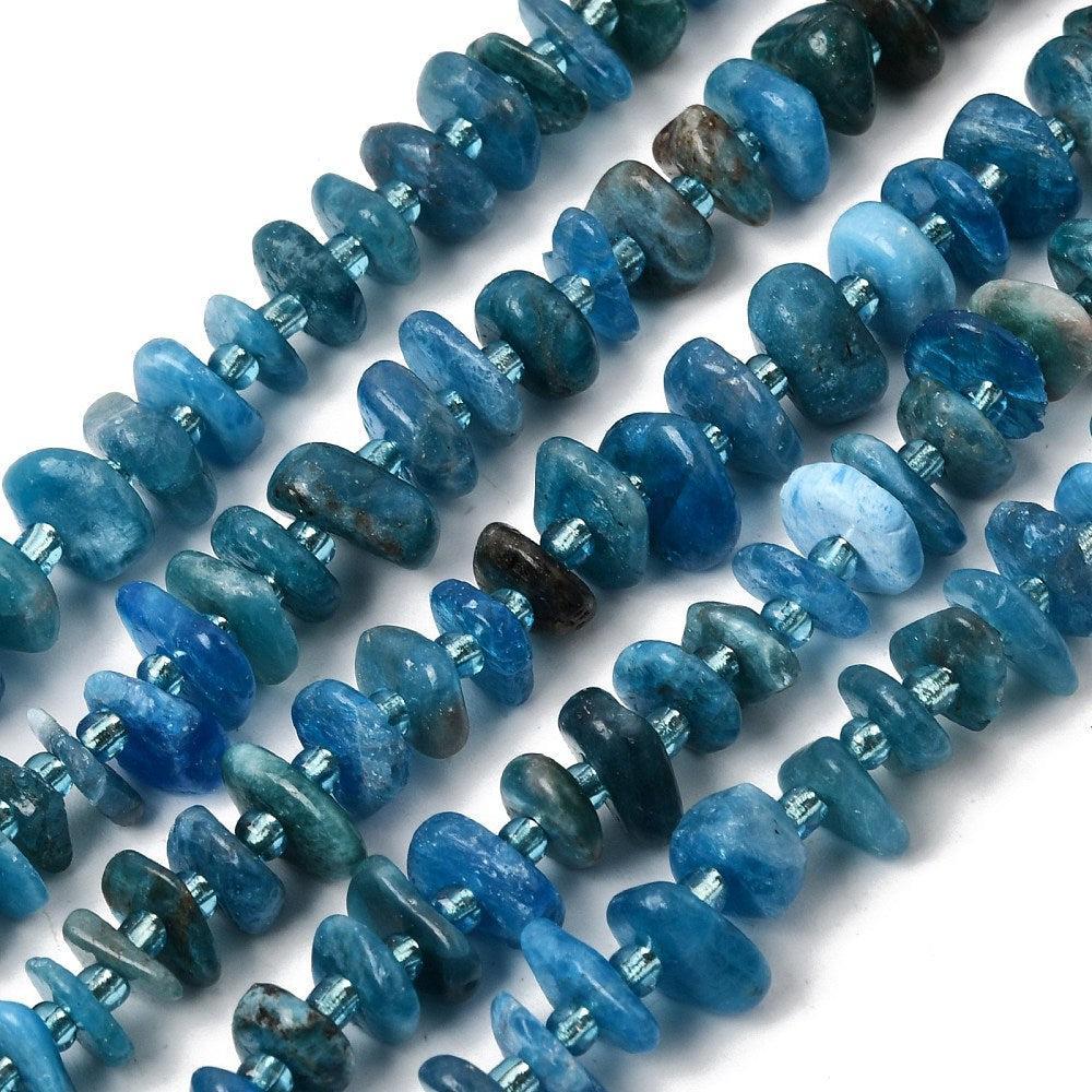 Edelsteen Kralen Blauwe Apatiet Nugget Blauw 10mm - per stuk-Koord-Kraaltjes van Renate