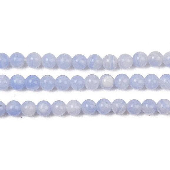 Edelsteen Kralen Blauwe Kantsteen Agaat Rond Blauw 2.5mm - per streng (± 160 stuks)-Kralen-Kraaltjes van Renate