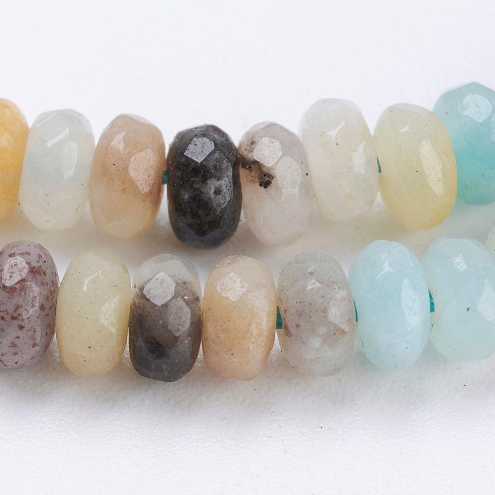 Edelsteen Kralen Bloem Amazoniet Rondel 4.5x3mm - 20 stuks-Kralen-Kraaltjes van Renate