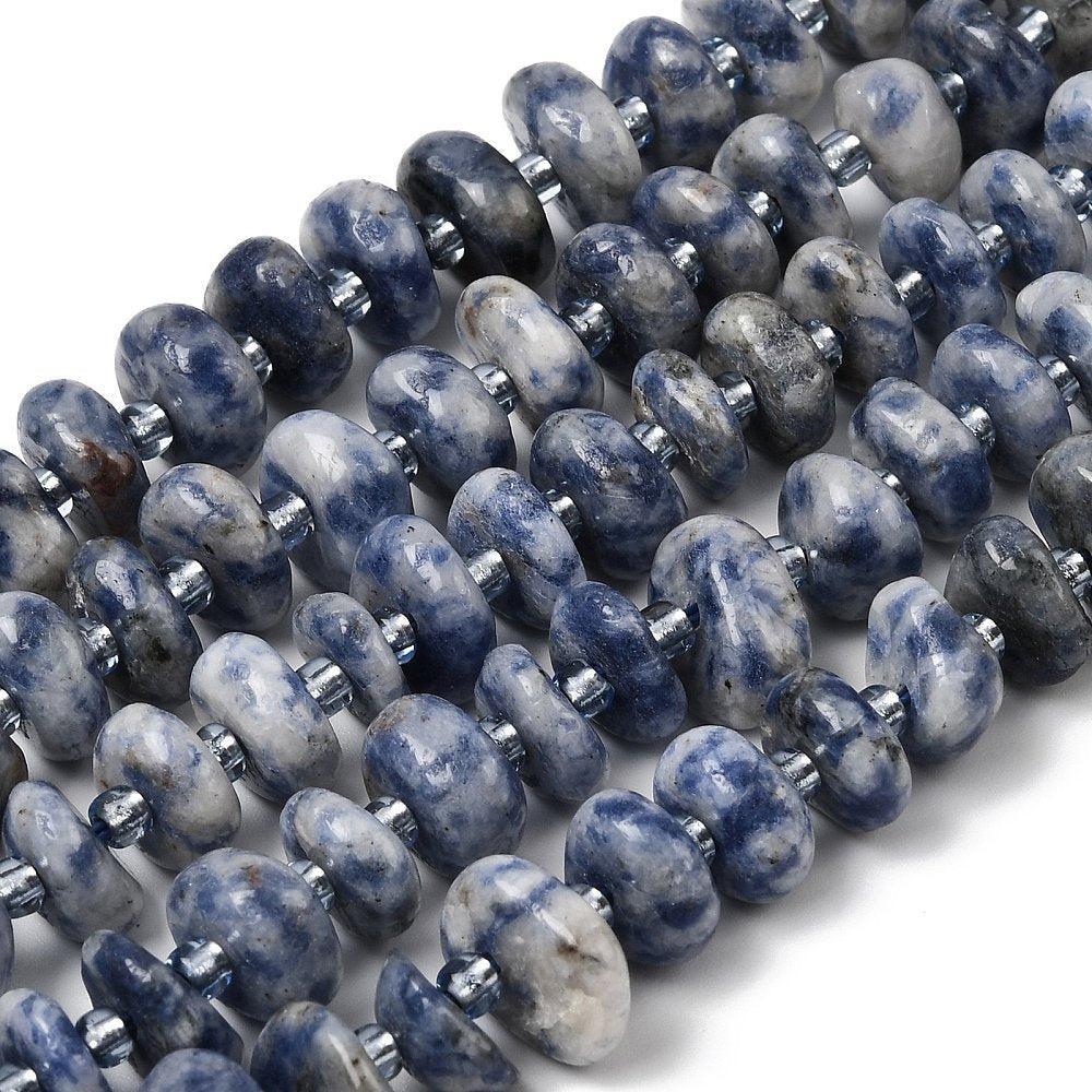 Edelsteen Kralen Blue Spot Jaspis Nugget Blauw 12mm - per stuk-Koord-Kraaltjes van Renate